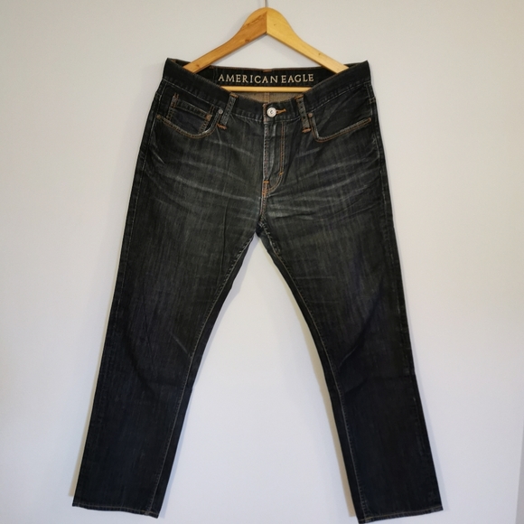 American Eagle Men's Denim Jeans StraightFit Black - Picture 2 of 6